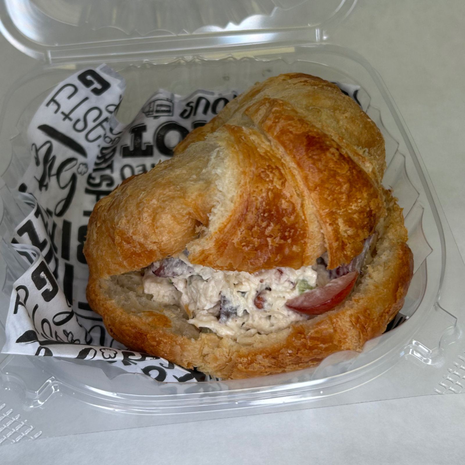 Chicken salad croissant sandwich